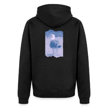 Wattvogel Foto Möwe Maritimes Geschenk - Unisex Premium Bio Zip Hoodie - Schwarz - Hinten - Nico (187cm)