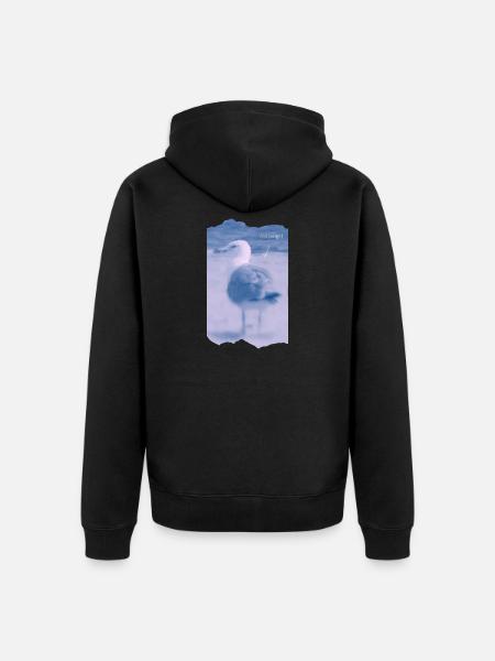 Wattvogel Foto Möwe Maritimes Geschenk - Unisex Premium Bio Zip Hoodie - Schwarz