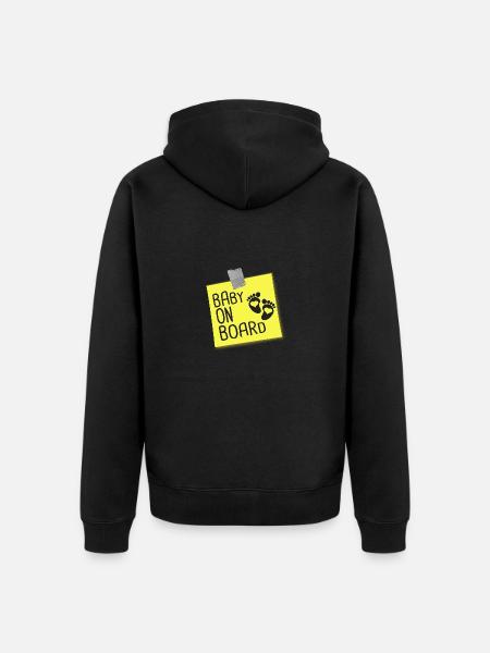 baby on board - Unisex Premium Organic Zip Hoodie - black