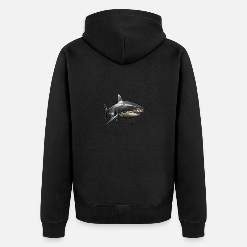 Grand requin blanc - Veste à capuche bio Premium Unisexe - noir