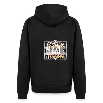 Cadeau de sage-femme Obstétricien Sage-femme - Veste à capuche bio Premium Unisexe - noir - Dos - Nico (187cm)