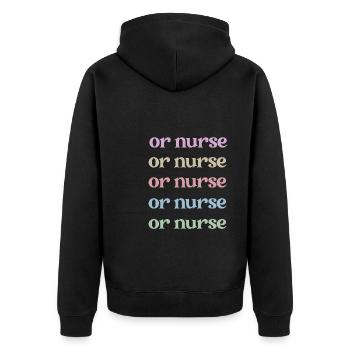 Surgical Nurse Surgical Nurse Nurse - Unisex Premium Organic Zip Hoodie - black - Back - Nico (187cm)