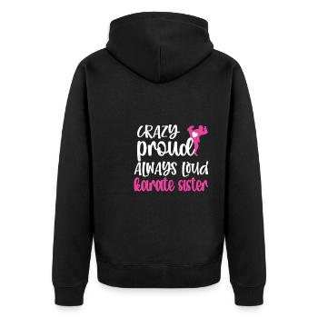 Cadeau de soeur de karaté Meilleur cadeau de soeur de karaté - Veste à capuche bio Premium Unisexe - noir - Dos - Nico (187cm)