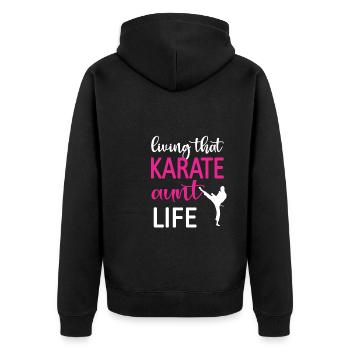 Meilleur cadeau de tante de karaté Tante fière de karaté - Veste à capuche bio Premium Unisexe - noir - Dos - Nico (187cm)