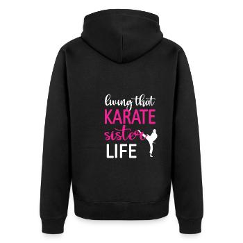 Cadeau de soeur de karaté Life Sister Life - Veste à capuche bio Premium Unisexe - noir - Dos - Nico (187cm)