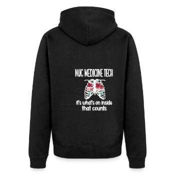 Medical Radiology Technologist Nuclear Medicine - Unisex Premium Organic Zip Hoodie - black - Back - Nico (187cm)