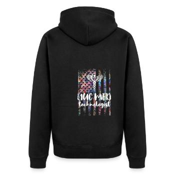 Medical Radiology Technologist Nuclear Medicine - Unisex Premium Organic Zip Hoodie - black - Back - Nico (187cm)