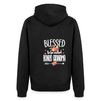 Meilleur bonus Grand-mère fière beau-mère cadeau - Veste à capuche bio Premium Unisexe - noir - Dos - Nico (187cm)