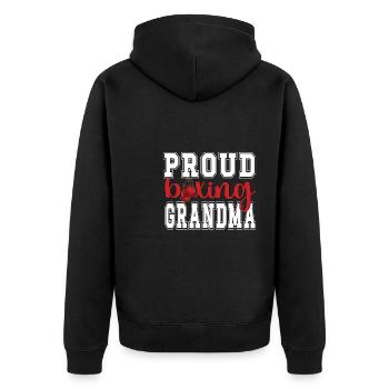 Boxoma Coffret Cadeau Grand-mère Fière Boxer Grand-mère - Veste à capuche bio Premium Unisexe - noir - Dos - Nico (187cm)