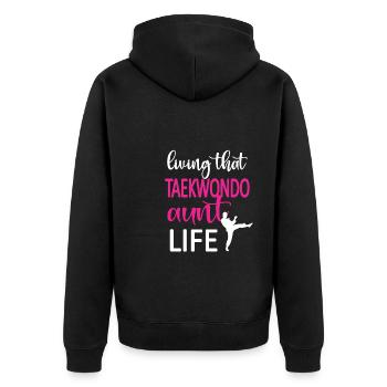 Taekwondo Tante Fière Taekwondo Tante Cadeau - Veste à capuche bio Premium Unisexe - noir - Dos - Nico (187cm)