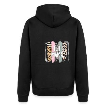 IUI Mama Intrauterine Insemination IUI Mother - Unisex Premium Organic Zip Hoodie - black - Back - Nico (187cm)