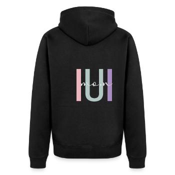 Proud IUI Mama IUI Intrauterine Insemination Mama - Unisex Premium Organic Zip Hoodie - black - Back - Nico (187cm)