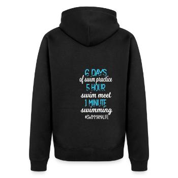Schwimmmama Mama Eines Schwimmers Schwimm-Mutter - Unisex Premium Bio Zip Hoodie - Schwarz - Hinten - Nico (187cm)
