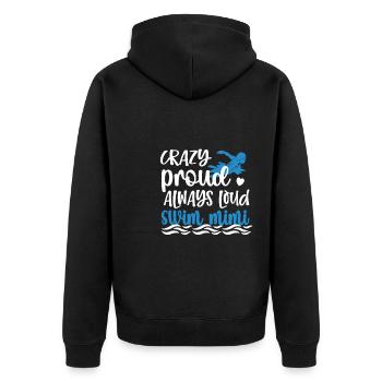 Proud Swimming Mimi Swimmer Mimi Grandma Gift - Unisex Premium Organic Zip Hoodie - black - Back - Nico (187cm)