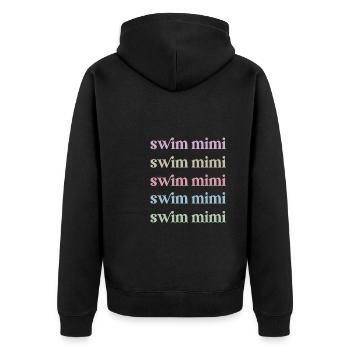 Proud Swimming Mimi Swimmer Mimi Grandma Gift - Unisex Premium Organic Zip Hoodie - black - Back - Nico (187cm)