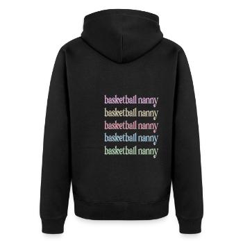 Nanny Grandma Of Basketball Player Basketball Nanny - Unisex Premium Organic Zip Hoodie - black - Back - Nico (187cm)
