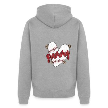 Grammy Grand-mère d’un joueur de baseball Grammy de baseball - Veste à capuche bio Premium Unisexe - gris chiné - Dos - Nico (187cm)