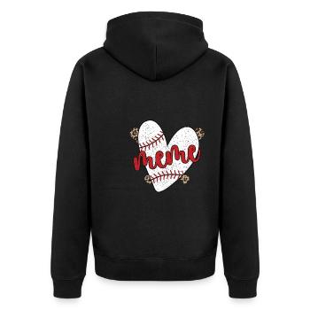 Meme Oma Eines Baseballspieler Baseball Meme - Unisex Premium Bio Zip Hoodie - Schwarz - Hinten - Nico (187cm)