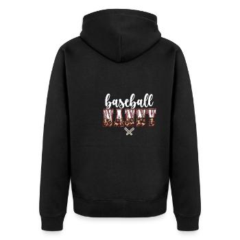 Nanny Grandma Of a Baseball Player Baseball Nanny - Unisex Premium Organic Zip Hoodie - black - Back - Nico (187cm)
