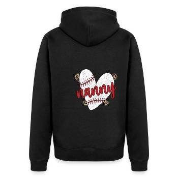 Nounou Grand-mère d’un joueur de baseball Nounou de baseball - Veste à capuche bio Premium Unisexe - noir - Dos - Nico (187cm)