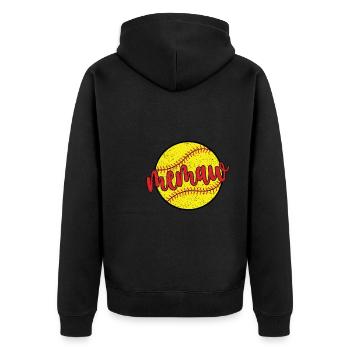 Memaw Grandma Of a Softball Player Softball Memaw - Unisex Premium Organic Zip Hoodie - black - Back - Nico (187cm)