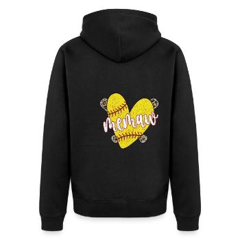 Memaw Grandma Of a Softball Player Softball Memaw - Unisex Premium Organic Zip Hoodie - black - Back - Nico (187cm)