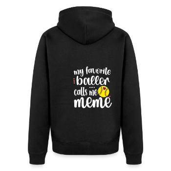 Fier Meme Grandma From Softball Player Softball Meme - Veste à capuche bio Premium Unisexe - noir - Dos - Nico (187cm)