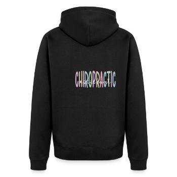 Chiropraktischer Assistent Chiropraktik-Assistent - Unisex Premium Bio Zip Hoodie - Schwarz - Hinten - Nico (187cm)