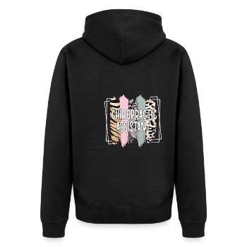 Chiropraktischer Assistent Chiropraktik Assistent - Unisex Premium Bio Zip Hoodie - Schwarz - Hinten - Nico (187cm)