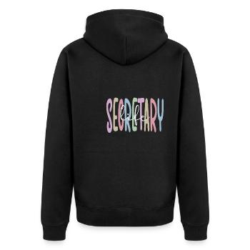 Proud Secretary Appreciation Office Worker - Unisex Premium Organic Zip Hoodie - black - Back - Nico (187cm)