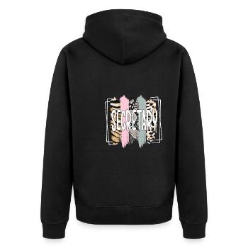 Best Secretary Appreciation Office Worker - Unisex Premium Organic Zip Hoodie - black - Back - Nico (187cm)