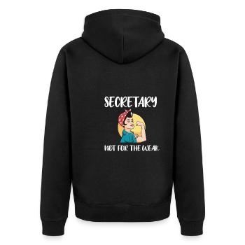 Secretary Gift Office Worker Appreciation - Unisex Premium Organic Zip Hoodie - black - Back - Nico (187cm)