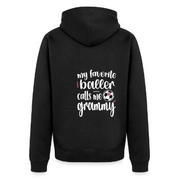 Grammy Oma Von Fußballspieler Fußball Grammy - Unisex Premium Bio Zip Hoodie - Schwarz - Hinten - Nico (187cm)
