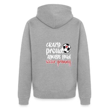 Grammy Grand-mère de joueur de football Grammy - Veste à capuche bio Premium Unisexe - gris chiné - Dos - Nico (187cm)