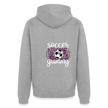 Grammy Grand-mère de joueur de football Grammy - Veste à capuche bio Premium Unisexe - gris chiné - Dos - Nico (187cm)