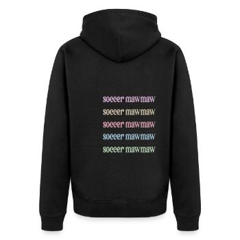Mawmaw Oma Von Fußballspieler Fußball Mawmaw - Unisex Premium Bio Zip Hoodie - Schwarz - Hinten - Nico (187cm)