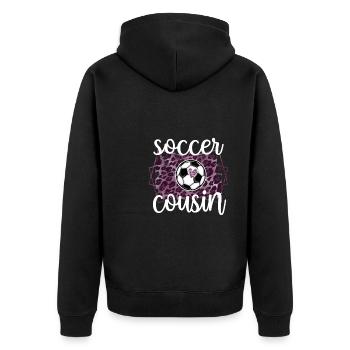 Best Soccer Cousin Of A Soccer Player Cousin Gift - Unisex Premium Bio Zip Hoodie - Schwarz - Hinten - Nico (187cm)