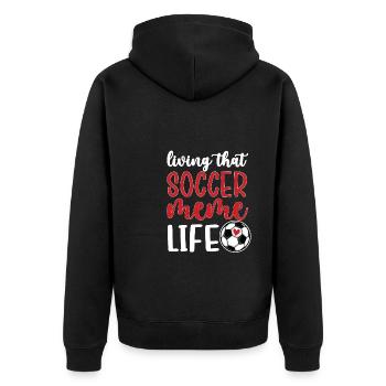 Proud Soccer Meme Grandma Of Soccer Player Meme - Unisex Premium Bio Zip Hoodie - Schwarz - Hinten - Nico (187cm)