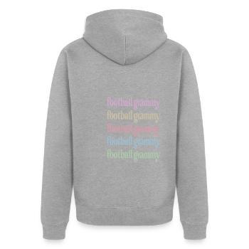 Football Grammy Grand-mère du joueur de football Grammy - Veste à capuche bio Premium Unisexe - gris chiné - Dos - Nico (187cm)