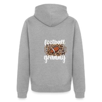 Football Grammy Grand-mère du joueur de football Grammy - Veste à capuche bio Premium Unisexe - gris chiné - Dos - Nico (187cm)