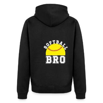 Fier frère de softball d’un frère joueur de softball - Veste à capuche bio Premium Unisexe - noir - Dos - Nico (187cm)
