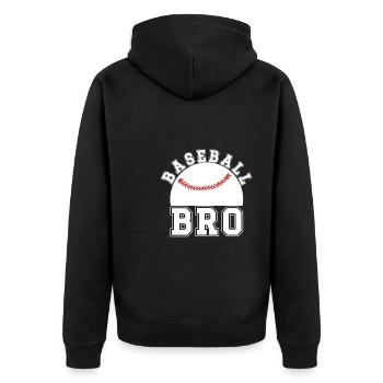 Fier frère de baseball d’un frère joueur de baseball - Veste à capuche bio Premium Unisexe - noir - Dos - Nico (187cm)