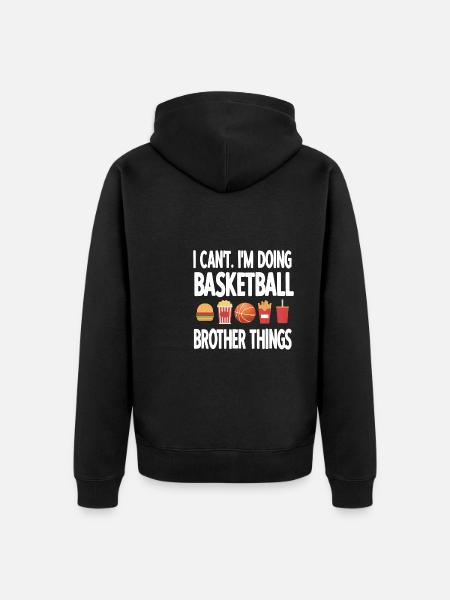 Fier basketteur frère d’un basketteur - Veste à capuche bio Premium Unisexe - noir