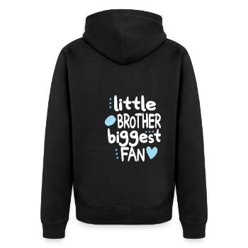 Little Ice Hockey Brother Of An Ice Hockey Player - Unisex Premium Bio Zip Hoodie - Schwarz - Hinten - Nico (187cm)