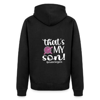 Stolze Bogenschießen-Mama Von Bogenschützen Mutter - Unisex Premium Bio Zip Hoodie - Schwarz - Hinten - Nico (187cm)