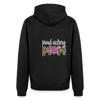 Stolze Bogenschießen-Mama Von Bogenschützen Mutter - Unisex Premium Bio Zip Hoodie - Schwarz - Hinten - Nico (187cm)