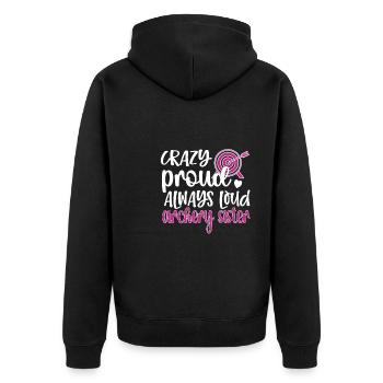 Archery Sister Archer Sister - Unisex Premium Organic Zip Hoodie - black - Back - Nico (187cm)