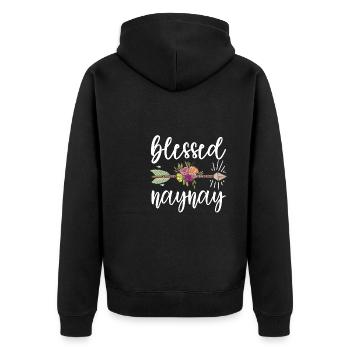 Naynay Grand-mère Cadeau de fête des mères Naynay Grand-mère - Veste à capuche bio Premium Unisexe - noir - Dos - Nico (187cm)