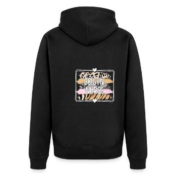 Geburtshilfe Gynäkologie Krankenschwester OB GYN - Unisex Premium Bio Zip Hoodie - Schwarz - Hinten - Nico (187cm)