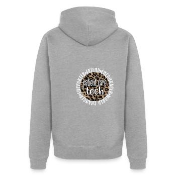 Techniker der Patientenversorgung Pflegetechniker - Unisex Premium Bio Zip Hoodie - Grau meliert - Hinten - Nico (187cm)